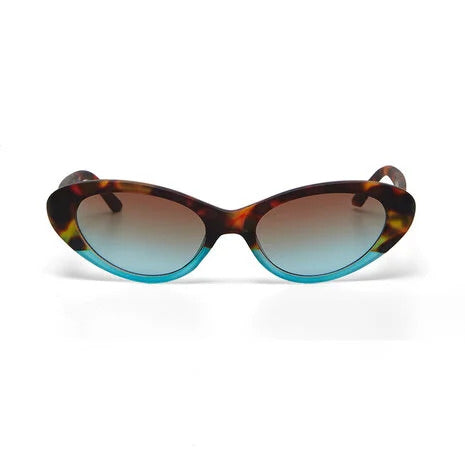 OCCHIALI DA SOLE OKKIA, MODELLO LINA, BLU E MARRONE