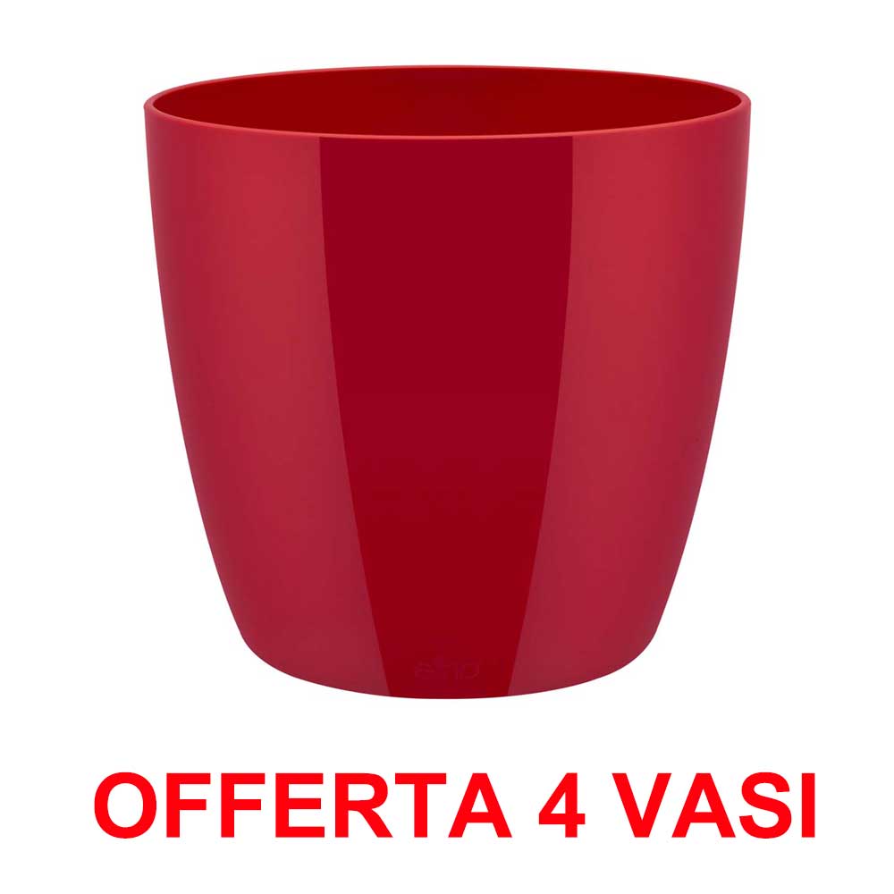 OFFERTA 4 VASO BRUSSELS DIAMOND ROUND 18CM LOVELY RED