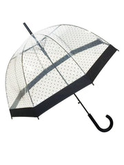 OMBRELLO TRASPARENTE  LADY LUNGO A POIS NERO