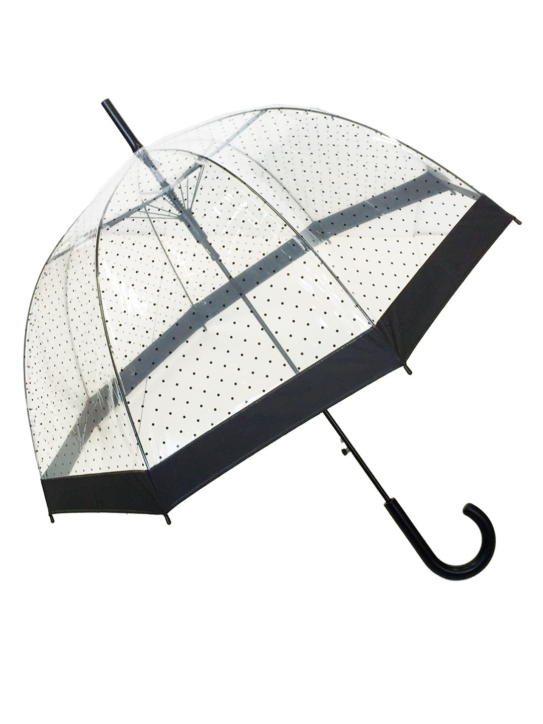 OMBRELLO TRASPARENTE  LADY LUNGO A POIS NERO