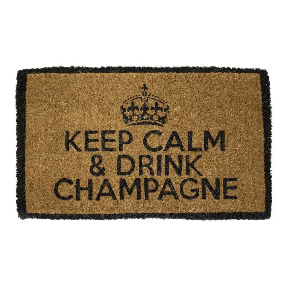 ZERBINO CON SCRITTA KEEP CALM & DRINK CHAMPAGNE IN FIBRA DI COCCO 75X45X4CM