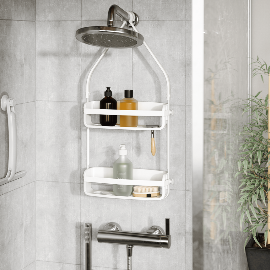 Portaoggetti per doccia Flex 31x9x65cm Bianco UMBRA