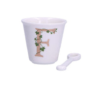 BICCHIERINO CON CUCCHIAIO LETTERA F 75CC LINEA UNICO