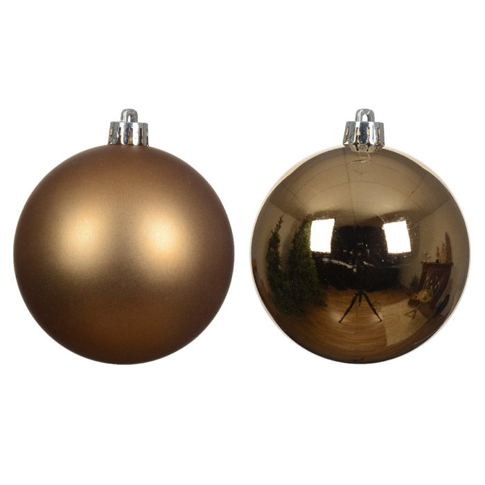 PALLINA DI NATALE INFRANGIBILE, Ø6CM, CONFEZIONE 12 PEZZI, MARRONE