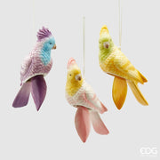 DECORAZIONE 1 PEZZO PAPPAGALLO CON SONAGLIO 20CM EDG