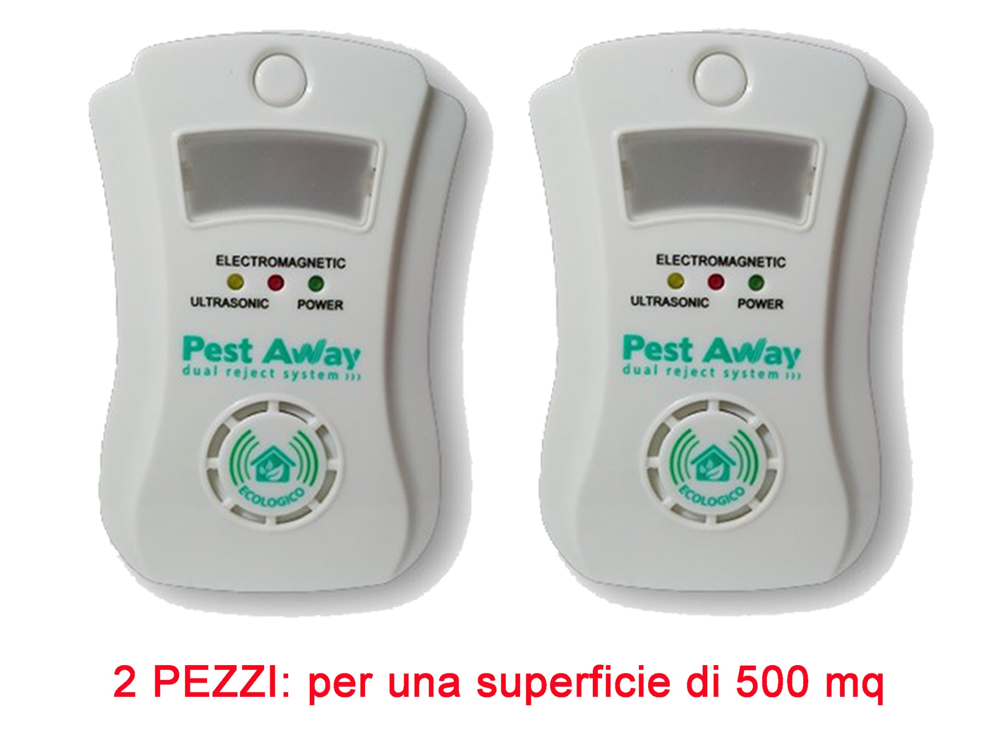 2 PEST AWAY L'ORIGINALE ANTIZANZARE ANTI INSETTI E RODITORI 500 MQ