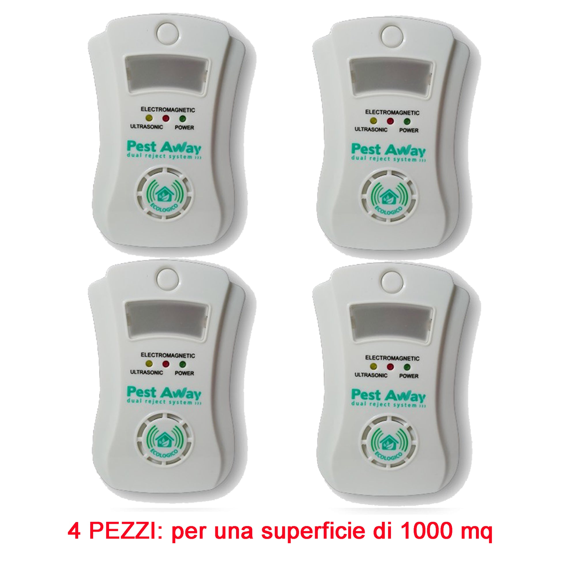 4 PEST AWAY L'ORIGINALE ANTIZANZARE ANTI INSETTI E RODITORI 1000 MQ