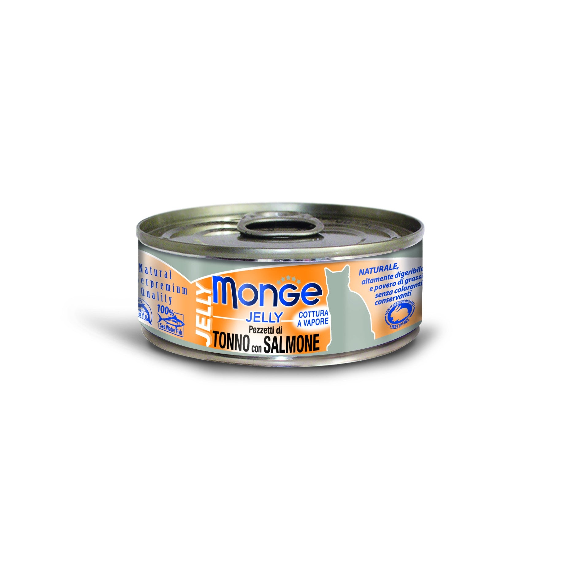MONGE SCATOLETTA CIBO UMIDO GATTO TONNO E SALMONE IN JELLY 80GR