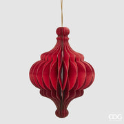 PALLINA DI NATALE ORIGAMI TROTTOLA, H15XØ10,5CM, ROSSO