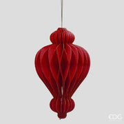 PALLINA DI NATALE ORIGAMI MONGOLFIERA, H15XØ9,5CM, ROSSO