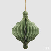 PALLINA DI NATALE ORIGAMI TROTTOLA, H15XØ10,5CM, VERDE