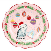 JOLLY JOY PIATTO CON GATTO NATALIZIO IN CERAMICA, 20CM