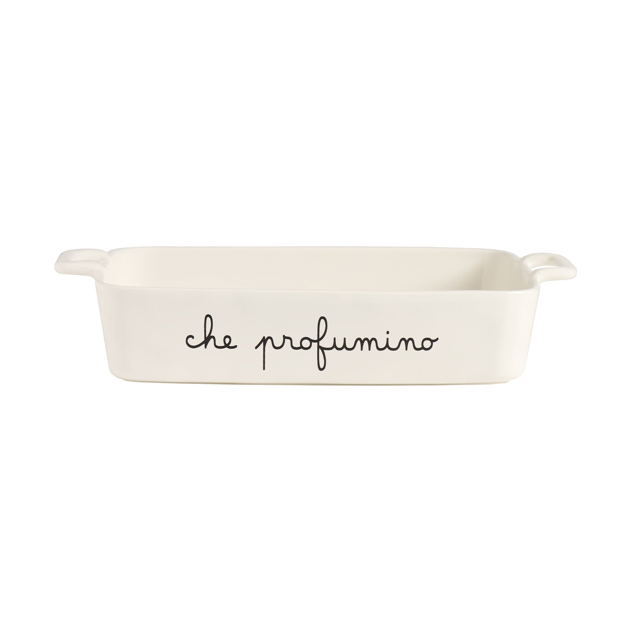 Pirofila Che profumino 26(32)X18CM Bianco con decoro nero SIMPLE DAY