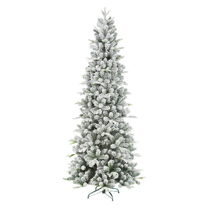 ALBERO DI NATALE INNEVATO, CARSON SLIM, 210CM, BIANCO