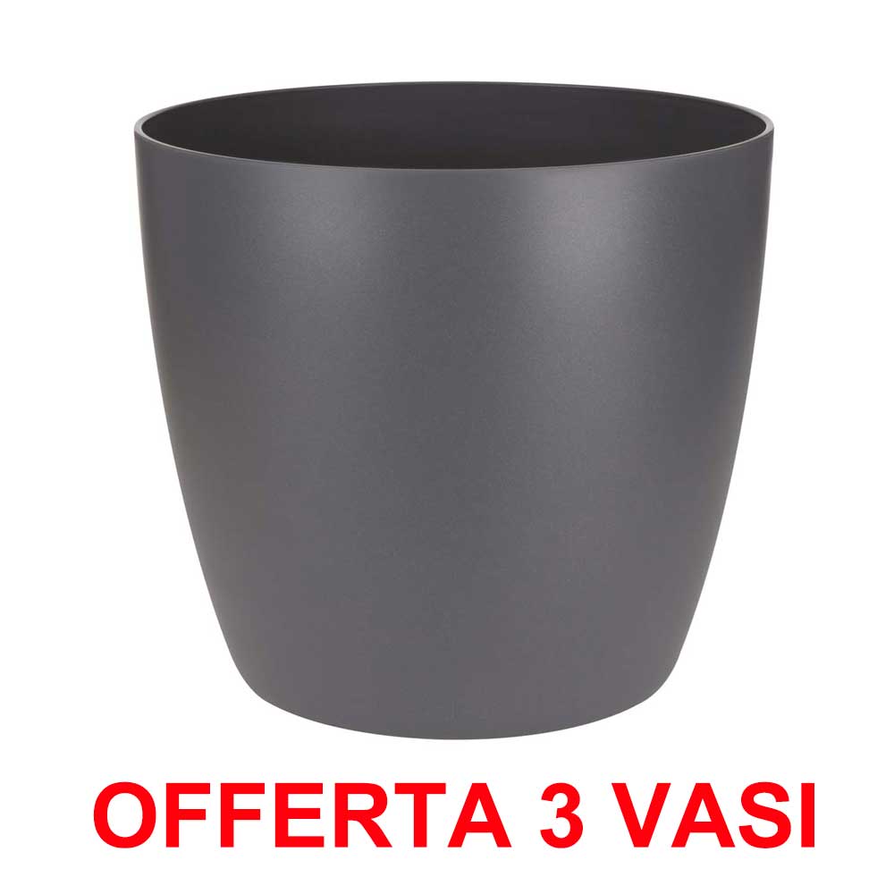 OFFERTA 3 VASO BRUSSELS ROUND 14CM ANTHRACITE
