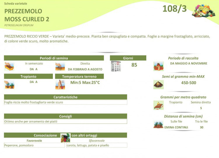 BUSTINA SEMI DI PREZZEMOLO NANO RICCIO VERDE