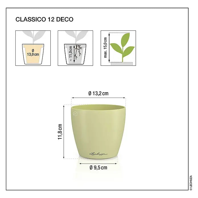 Vaso Classico "Deco 12" D13 H12CM Beige Sabbia LECHUZA