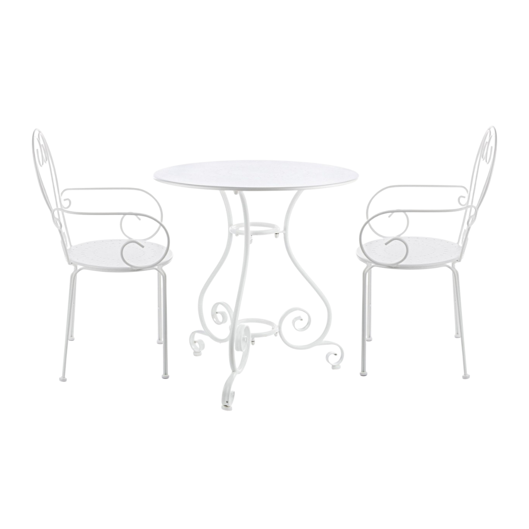OFFERTA TAVOLO ETIENNE Ø70CM +2 POLTRONE ETIENNE BIANCHE