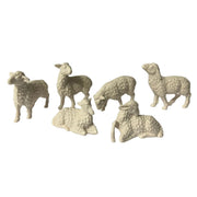 6 PECORE BIANCHE IN RESINA 10CM