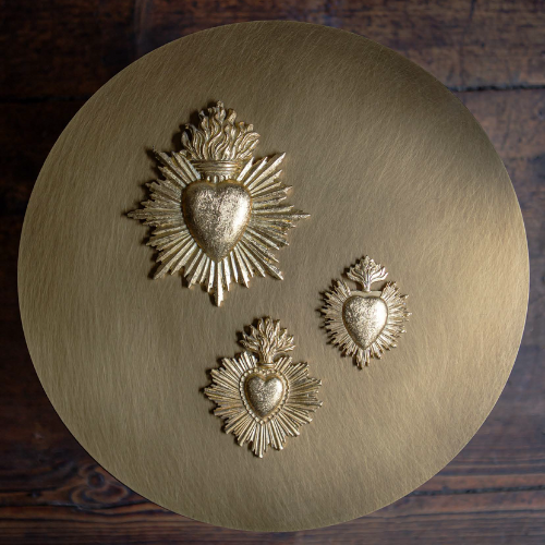 DECORAZIONE A FORMA DI CUORE ORO 7,8X1,1XH9,7 CM LINEA "METTICILCUORE"