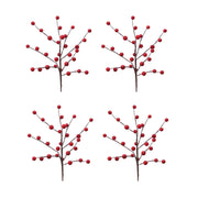 OFFERTA 4 RAMI PICK CON BACCHE ROSSE H26CM