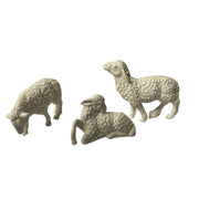3 PECORE BIANCHE IN RESINA 10CM