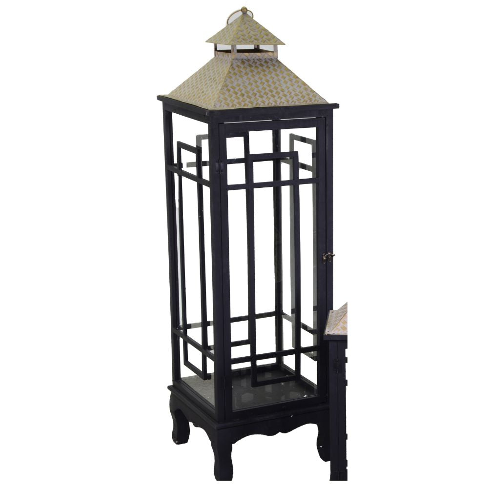 LANTERNA NERA 35X35XH118CM