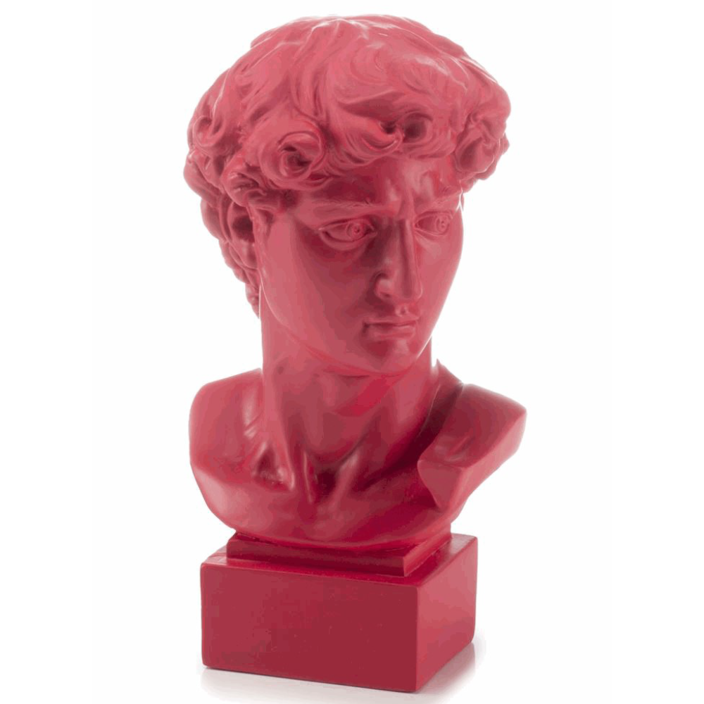 BUSTO ROSSO RUBINO DAVID DI MICHELANGELO 50 CM LAMART