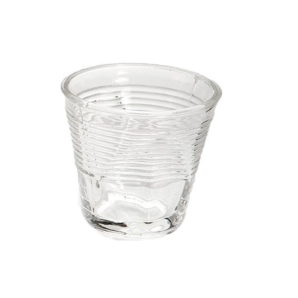 BICCHIERINO DA CAFFE' IN VETRO D. 6,5 CM ACCARTOCCIATO TRASPARENTE KALEIDOS