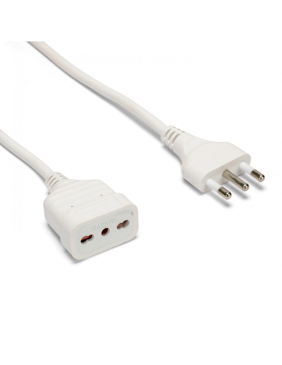 PROLUNGA 3 MT SPINA E PRESA 16A CAVO 3G1 MM² BIANCO