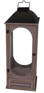 LANTERNA IN LEGNO E METALLO 32X32Xh85CM