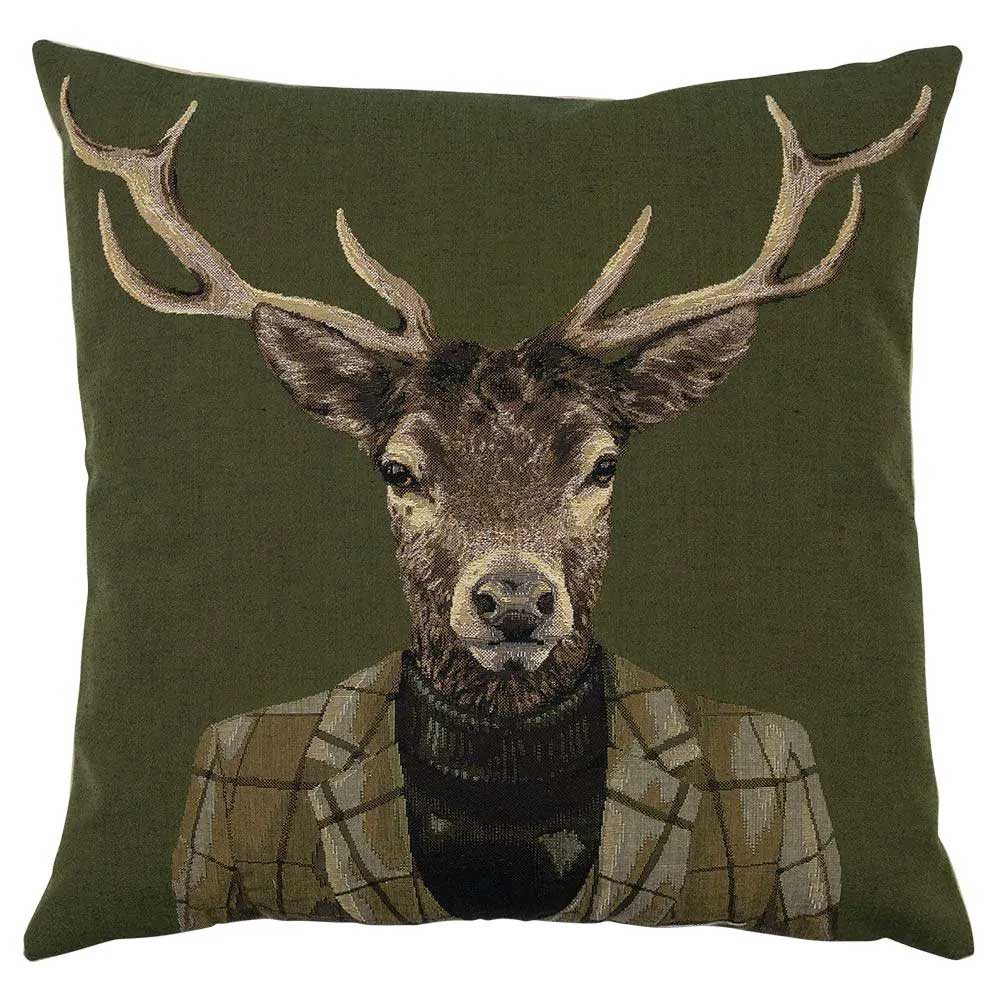 CUSCINO GOBELIN CERVO CON DOLCEVITA 45X45CM