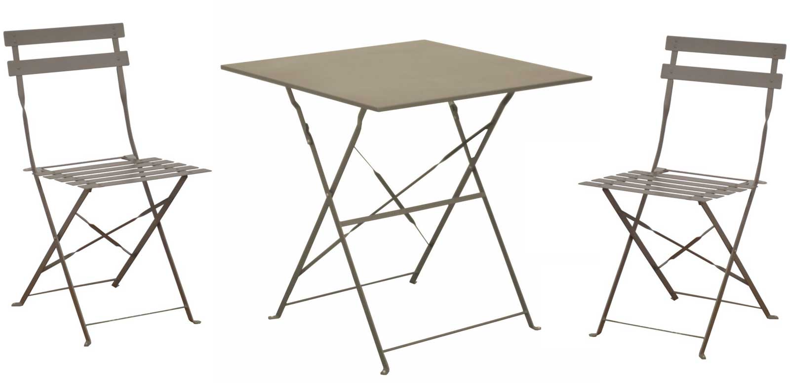 OFFERTA TAVOLO CUBA PIEGHEVOLE 70X70CM MARRONE MASTICE +2 SEDIE CUBA