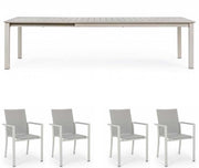 OFFERTA TAVOLO KONNOR ALLUNGABILE 160/240X100CM RASTIN +4 POLTRONE KONNOR