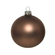PALLINA DI NATALE IN VETRO MARRONE OPACO 8CM