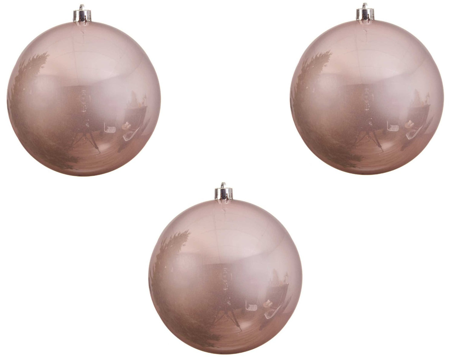 OFFERTA 3 PALLINE DI NATALE 14 CM ROSA CIPRIA