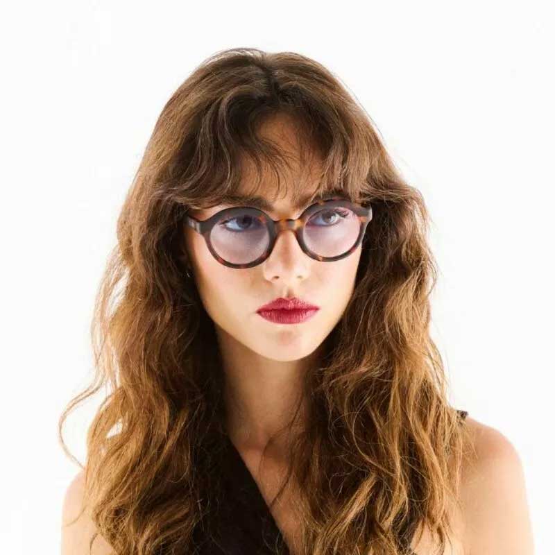 OCCHIALE DA SOLE MODELLO LAURO ROUND COLORE CLASSIC LENTI BLU GRADIENTE HAVANA