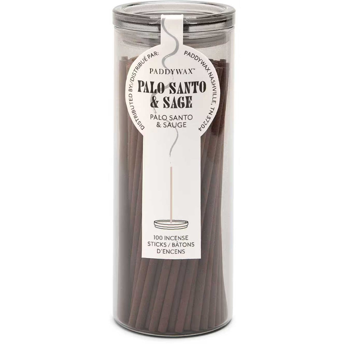 100 BASTONCINI DI INCENSO IN BARATTOLO FRAGRANZA PALO SANTO & SAGE