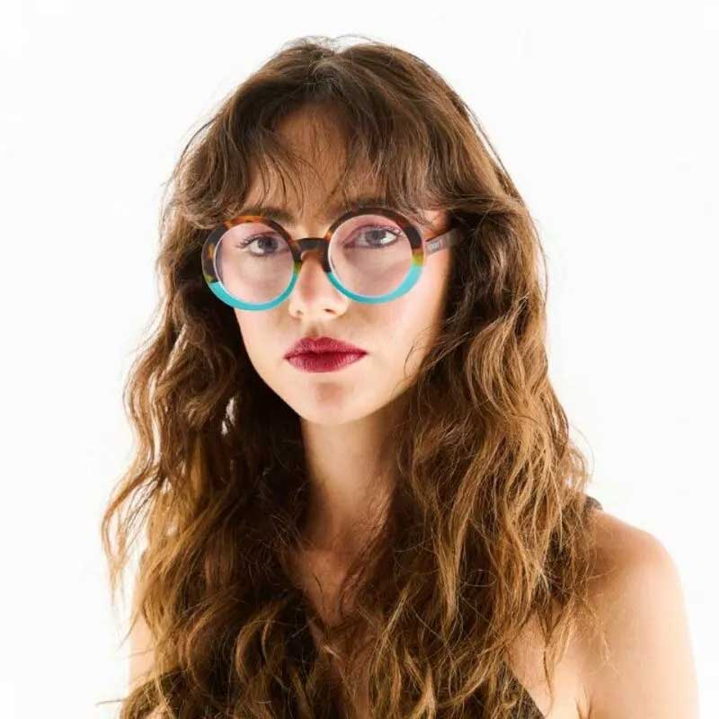 OCCHIALE DA LETTURA MODELLO LAURA COLORE HAVANA E BLU GRAD.+2.00 OKKIA