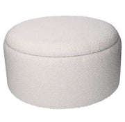 PUFF CONTENITORE IN TESSUTO BOUCLE' CREMA TONDO D.60H33CM
