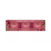 3 CANDELE PROFUMATE VOTIVE IN VETRO BLACK CHERRY