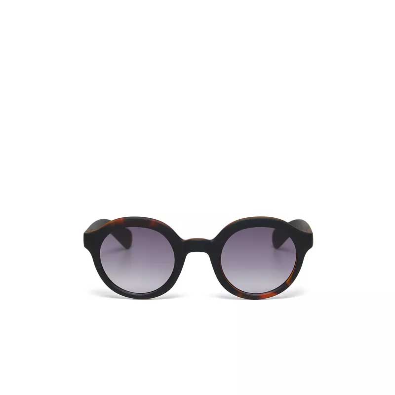 OCCHIALE DA SOLE MODELLO LAURO ROUND COLORE NERO LENTI NERO GRADIENTE OKKIA