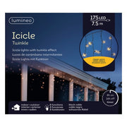 STALATTITE LUCE GHIACCIOLI BIANCO CALDO 175 LED 8 GIOCHI DI LUCE 7,5MT