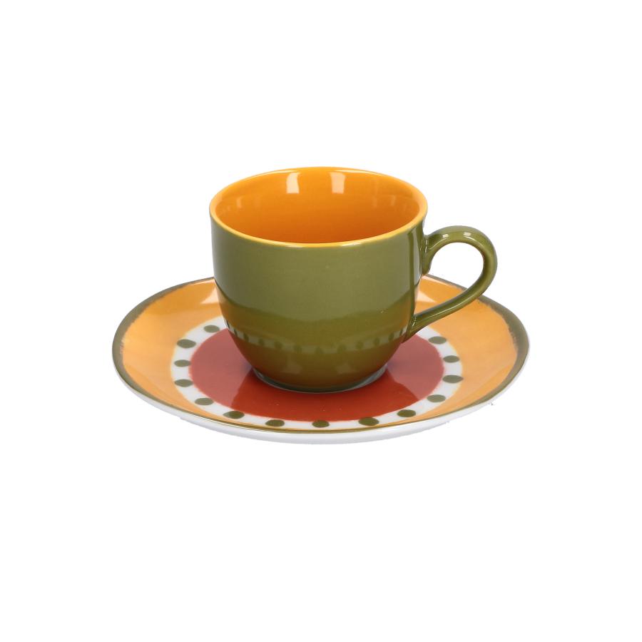 COTTAGE TAZZA CAFFE' CON PIATTINO ROSA & TULIPANI