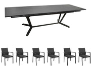 OFFERTA TAVOLO ALLUNGABILE 180/230/280X100 GRAFITE VITA + 6 POLTRONE DELIA GRAFITE