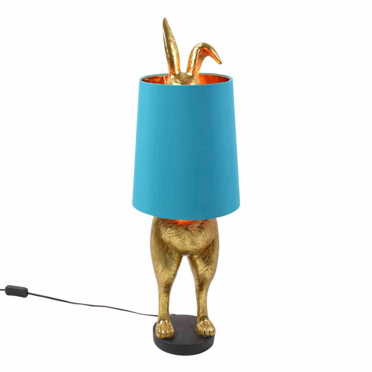 LAMPADA DA TAVOLO CONIGLIO 24X24X74CM ORO/TURCHESE
