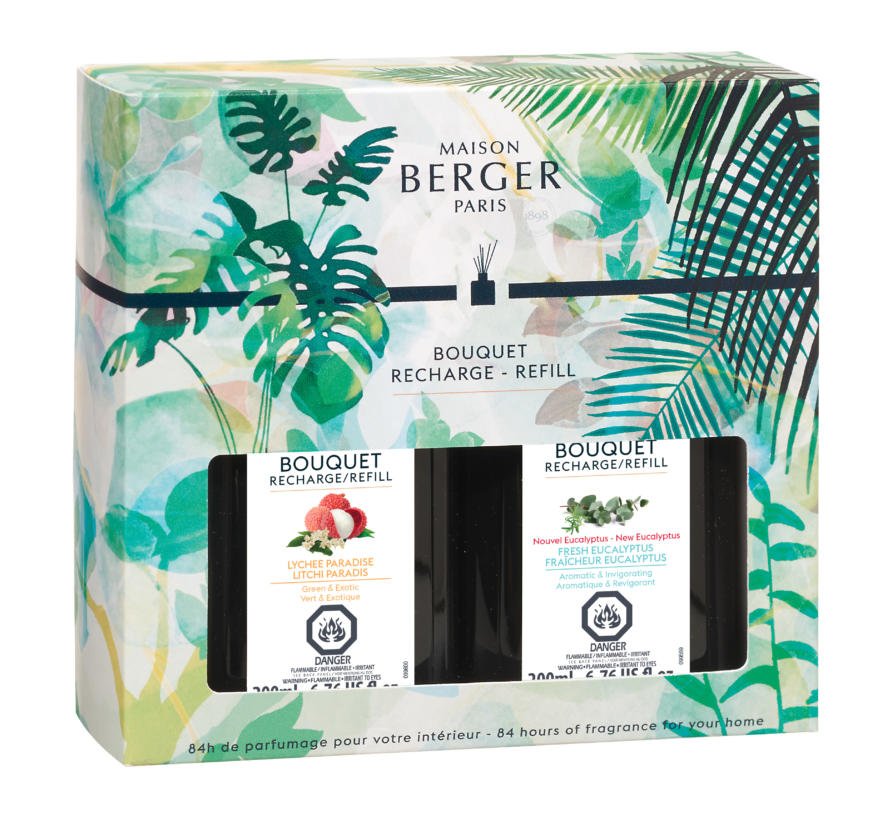 DUOPACK PARFUMÈ PER BOUQUET LITCHI PARADIS + FRAÎCHEUR EUCALYPTUS 200 ML