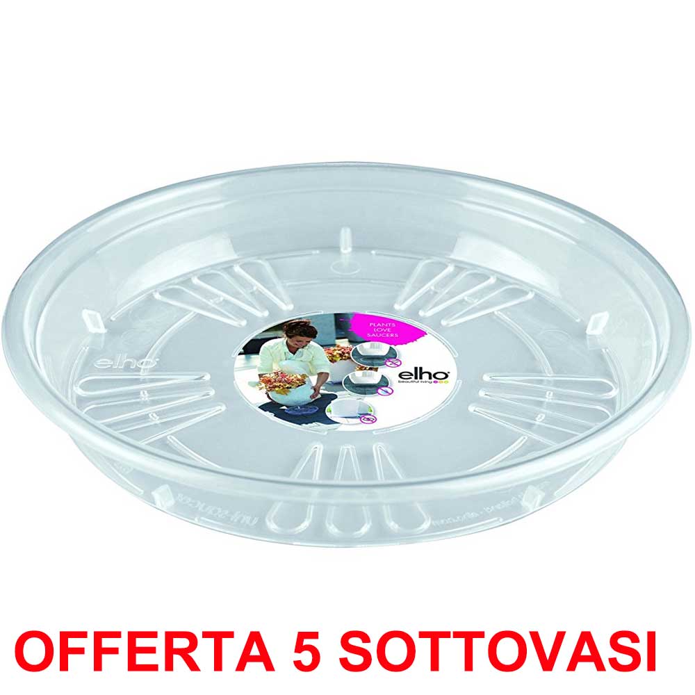OFFERTA 5 SOTTOVASO TRASPARENTE UNI-SAUCER ROUND 14CM
