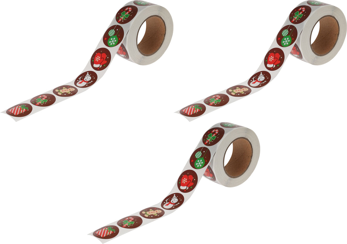 OFFERTA 3 ROTOLI CON STICKERS ADESIVI DI NATALE
