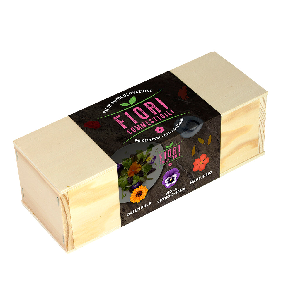KIT DI AUTOCOLTIVAZIONI FIORI COMMESTIBILI (CALENDULA, VIOLA VITTROCKIANA E NASTURZIO)